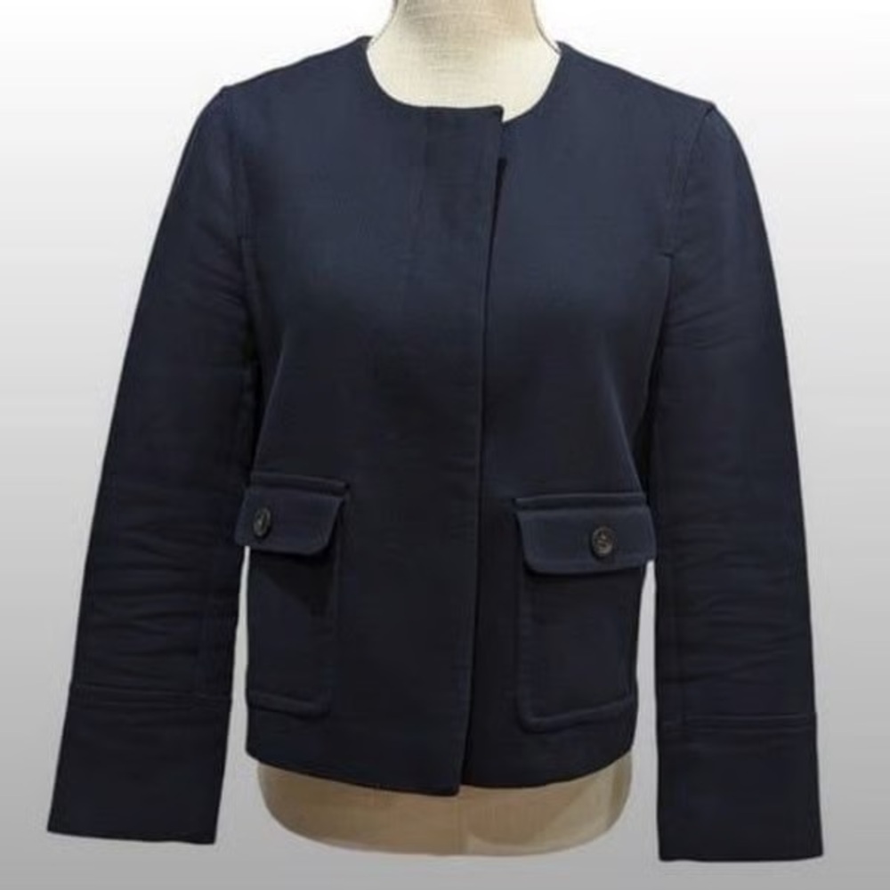 Ann Taylor Cotton Canvas Cropped Jacket Blazer